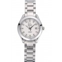 Luxury Knockoff Omega Seamaster Aqua Terra White Dial Diamond Numerals Stainless Steel Bracelet 622444