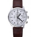 Mido Multifort Cronograph All White & Black Dial Brown Leather Strap 622183