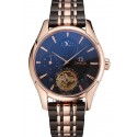 Omega De Ville Moonphase Tourbillon Black Dial Rose Gold Case Two Tone Rose Gold Black Bracelet