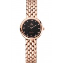 Omega De Ville Prestige No Date Black Dial With Diamonds Rose Gold Case And Bracelet