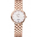 Omega De Ville Prestige White Dial With Diamonds Rose Gold Case And Bracelet