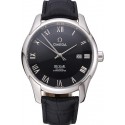 Omega DeVille Black Dial Stainless Steel Case Black Leather Strap 622829