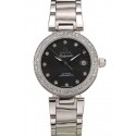 Omega DeVille Ladymatic iamond Plated Bezel Black Dial