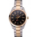 Omega Seamaster Planet Ocean GMT Black Dial Two Tone Band 622396