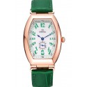 Omega Sochi Petrograd White Dial Gold Case Green Leather Strap 622821