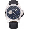 Panerai Luminor Gmt Black Dial Black Leather Bracelet