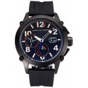Porsche Design Indicator Black Dial Gold Numerals Black PVD Case Black Rubber Strap
