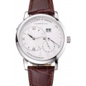 Replica A. Lange & Sohne Lange 1 White Dial Stainless Steel Case Brown Leather Strap