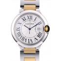 Replica Cartier Ballon Bleu 38mm White Dial Stainless Steel Case Two Tone Gold Bracelet