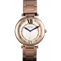 Replica Cartier Ballon Bleu Rose Gold Stainelss Steel Strap White Dial 621453