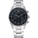 Replica Emporio Armani Sportivo Chronograph Black Dial Stainless Steel Bracelet 622349