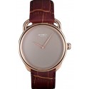 Replica Hermes Classic Croco Leather Strap Silver Dial 801395