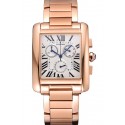 Replica Hot Cartier Tank MC White Dial Rose Gold Case And Bracelet 622702