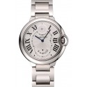 Replica Hot Swiss Cartier Ballon Bleu Two Timezone White Dial Stainless Steel Bracelet 1453879