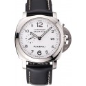 Replica Hot Swiss Panerai Luminor Marina 3 Days White Dial Stainless Steel Case Black Leather Strap