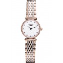 Replica Longines La Grande Classique Rose Gold White Dial Diamond Bezel Femme 622106