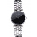Replica Longines La Grande Classique Stainless Steel Black Dial Diamond Markers Homme 622111