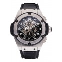 Replica Luxury Swiss Hublot Big Bang Limited Edition Formula 1 Black Skeletonised Dial Steel Case Black Leather Strap 622883