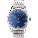 Replica Omega Swiss DeVille Stainless Steel Bezel Roman Numbers Blue Dial 7612