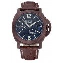 Replica Panerai Luminor Brown Leather Strap Black Dial 80162