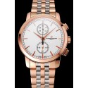 Replica Swiss Vacheron Constantin Patrimony Traditionnelle Chronograph White Dial Rose Gold Case Two Tone Bracelet 1453759