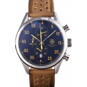 Replica Tag Heuer Carrera SpaceX Silver Bezel with Black Dial and Light Brown Leather Strap tag264 621535