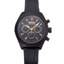 Replica Tudor Fastrider Black Shield Black Dial Gold Markings Black Case Black Rubber Strap