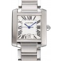 Swiss Cartier Tank Francaise Steel Case White Dial Roman Numerals Stainless Steel Bracelet 622649