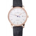 Swiss Girard-Perregaux 1966 White Dial Gold Diamond Case Black Leather Strap