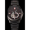 Swiss IWC Pilot's Watch Black Dial With Orange Markings Black Plated Stainless Steel Case And Bracelet 1453735 Watch