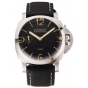 Swiss Panerai Luminor 1950 Black Dial Stainless Steel Case Black Leather Strap 1453853