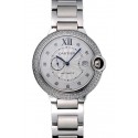 Top Swiss Cartier Ballon Bleu Diamond Case White Dial Stainless Steel Bracelet 622673