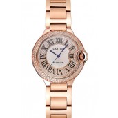 AAA Fake Swiss Cartier Ballon Bleu 40 MM Diamond Dial Diamond Case Rose Gold Bracelet 1453881
