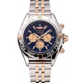 Breitling Chronomat 44 Black Dial with White Subdials 2 Tone Stainless Steel Bracelet 622509