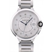 Cartier Ballon Bleu 42mm White Dial Stainless Steel Case Two Tone Silver Bracelet