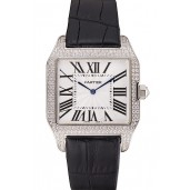 Cartier Santos 100 Diamond Silver Bezel 621924