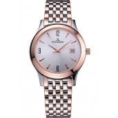 Cheap Imitation Jaeger LeCoultre Master White Dial Rose Gold Bezel Two Tone Band 622090