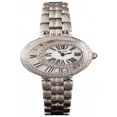 Copy Cartier Baignoire Hypnose White Dial Diamonds Steel Case Steel Bracelet