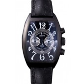 Copy Franck Muller Casablanca White Dial Numbers Black Croco Strap 80302