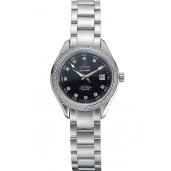 Fake Omega Seamaster Aqua Terra Black Dial Diamond Case Stainless Steel Bracelet 622449