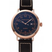 Hamilton Navy Pioneer Black Dial Rose Gold Case Black Leather Strap