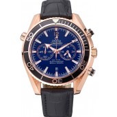 High Quality Knockoff Omega Seamaster Planet Ocean Chronograph Ceragold Black Dial 622391
