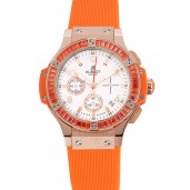 Hublot Big Bang Tutti Frutti Orange Strap Gold Dial