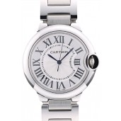 Imitation Cartier Ballon Bleu 38mm White Dial Stainless Steel Case Two Tone Silver Bracelet