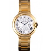 Imitation Top Cartier Ballon Bleu 42mm White Dial Gold Case And Bracelet