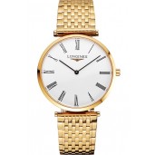 Imitation Top Swiss Longines Grande Classique White Dial Roman Numerals Gold Case And Bracelet