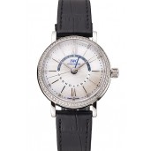 IWC Portofino Day And Night Silver Dial Stainless Steel Case Black Leather Strap