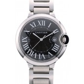 Knockoff Cartier Ballon Bleu 42mm Black Dial Stainless Steel Case And Bracelet