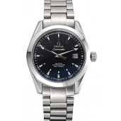 Knockoff Cheap Omega Seamaster Black Dial Stainless Steel Band 622165