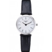Longines La Grande Classique White Dial Black Leather Band Femme 622128